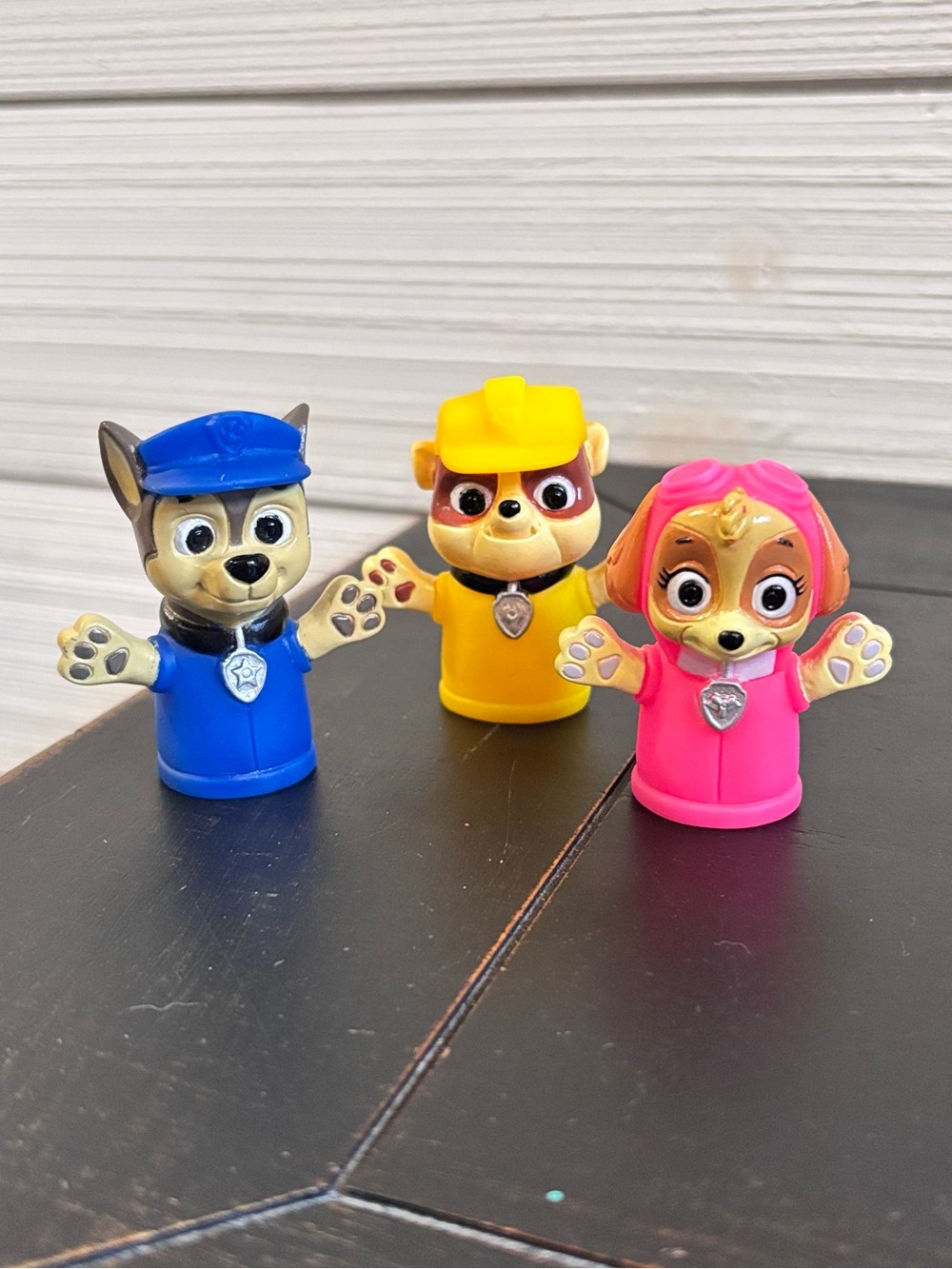 Paw Patrol Finger Puppets Plastic Figures Bath Cake Toppers Lot Of 3